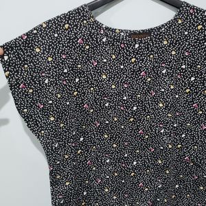 Vintage Black Confetti Short Sleeve Top